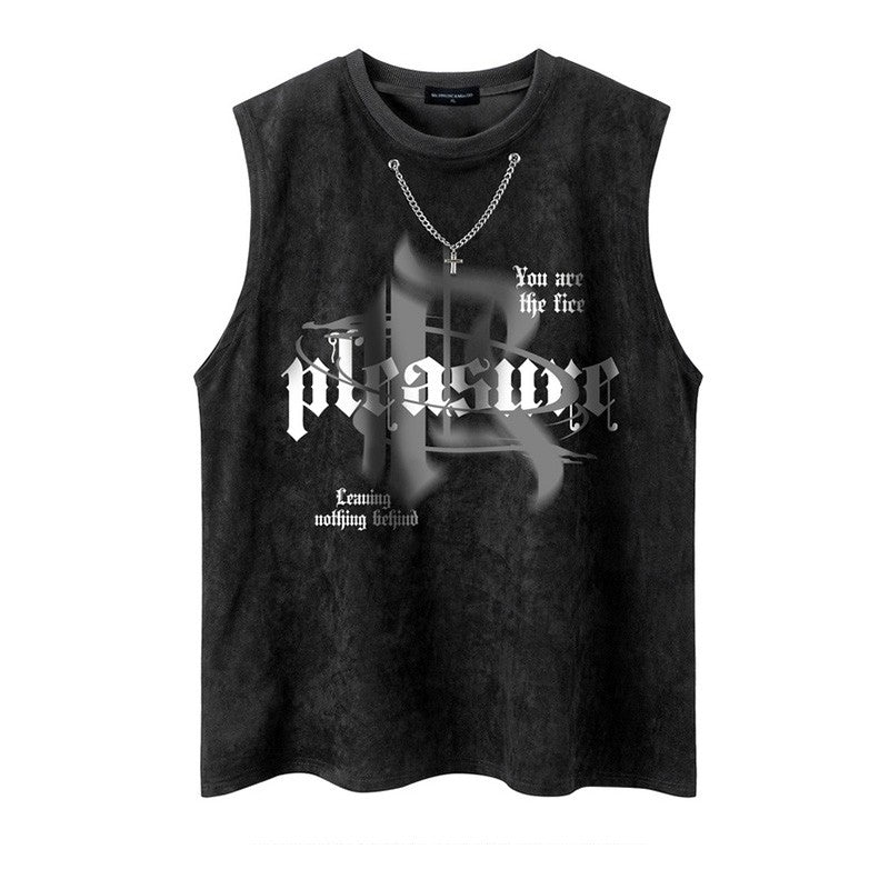 Pleasant later loose oversized unisex sleeveless top