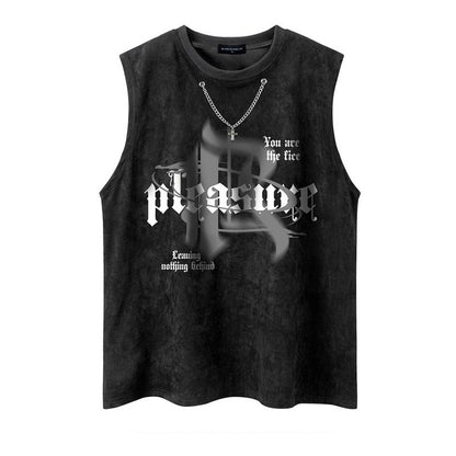 Pleasant later loose oversized unisex sleeveless top