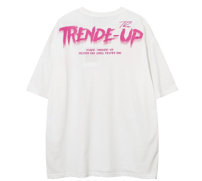 Trend Up Street Figure Print 5/4 Sleeve T-shirts