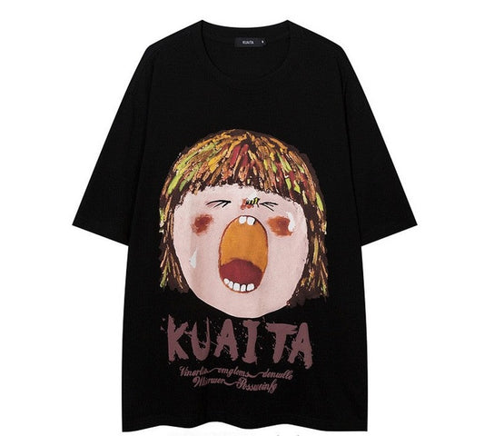 T-shirt Kuaita Graphics Black Top