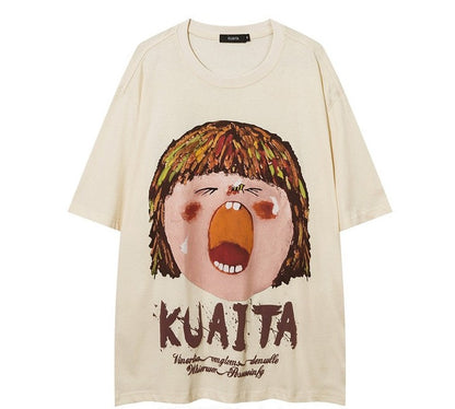 T-shirt Kuaita Graphics Black Top