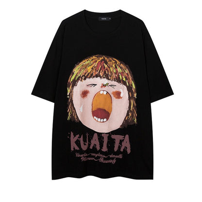 T-shirt Kuaita Graphics Black Top