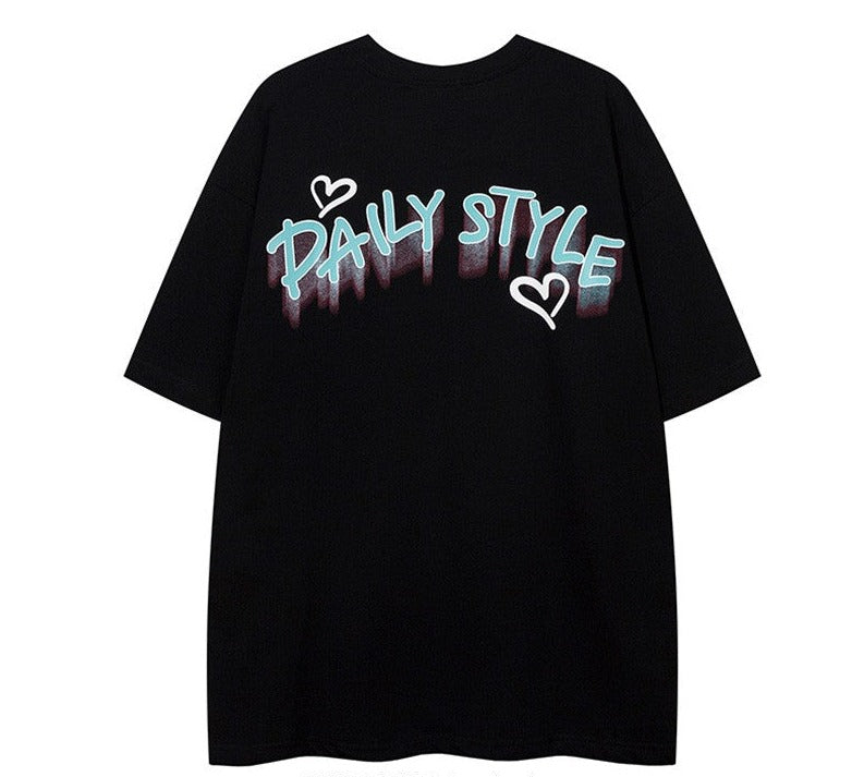 Daily style print t-shirts top vintage unisex t-shirt