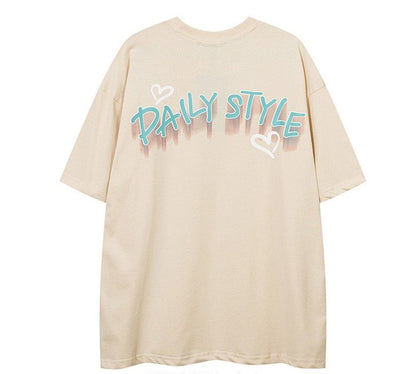 Daily style print t-shirts top vintage unisex t-shirt