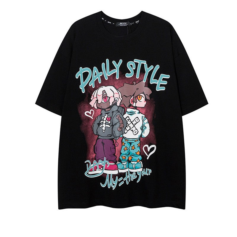 Daily style print t-shirts top vintage unisex t-shirt