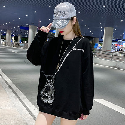 Bear Diamond Sweater Women's Oversize Loose Sweatshirts