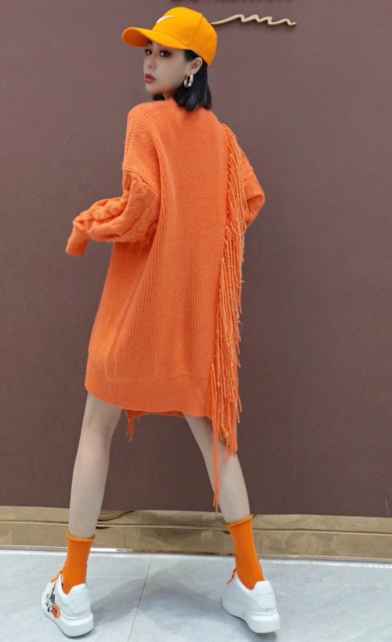 Sweater fashionable long-sleeved women's knit dress