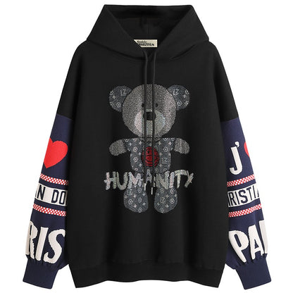 Little Bear Hot Diamond Hooded Oversize Sweater