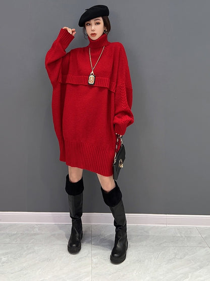 Elegant Women Sweater High Neck Sweater