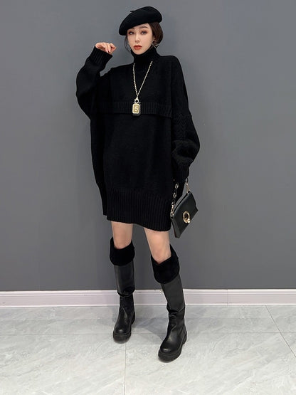 Elegant Women Sweater High Neck Sweater