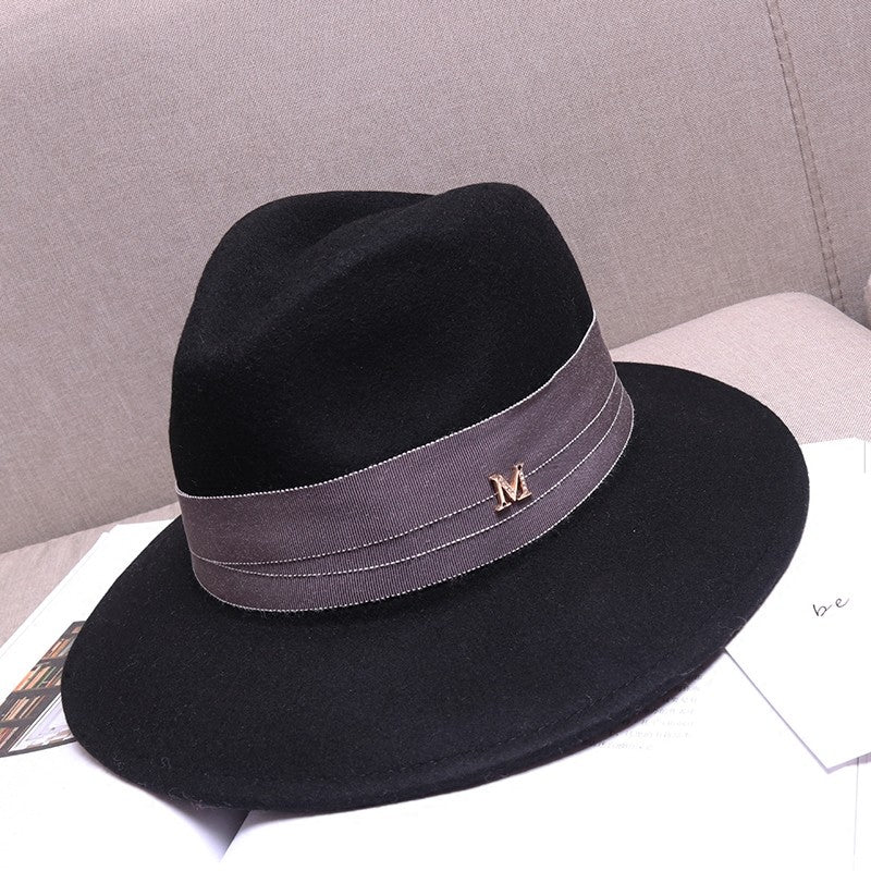 M label British Jazz Hat Wool Women's Top Hat