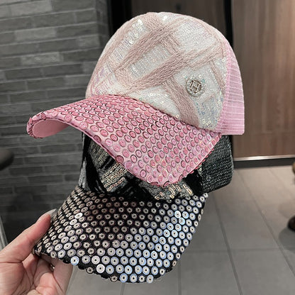 Hat sequin rhinestone baseball cap