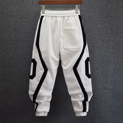 C-shaped sweatpants loose leg-tie