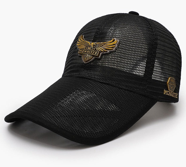 Net brim peaked baseball cap for women