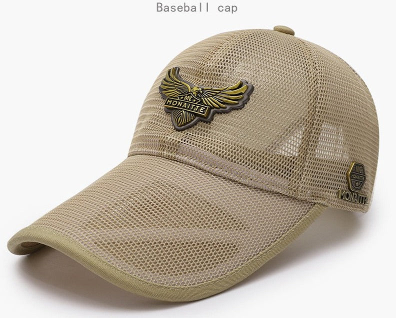 Net brim peaked baseball cap for women