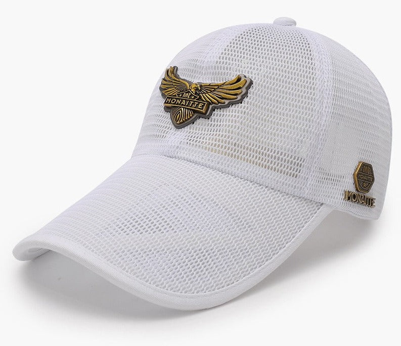 Net brim peaked baseball cap for women