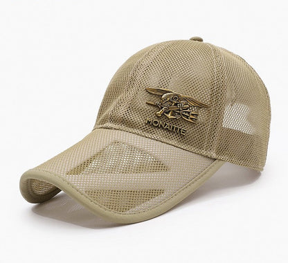 Fish net men breathable duckbill baseball cap