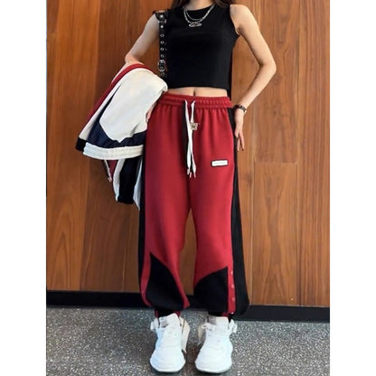 Sweatpants patchwork plush women's pants