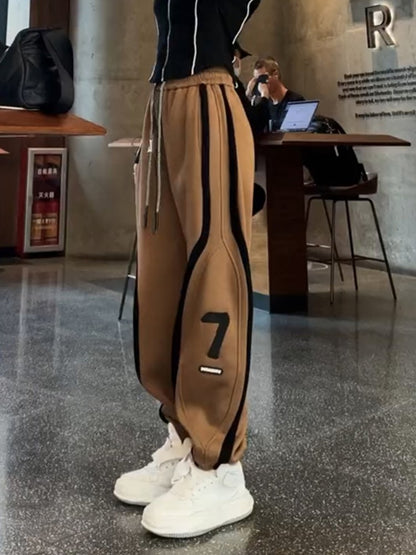 Patchwork sportswear pants casual loose ankle sweatpants