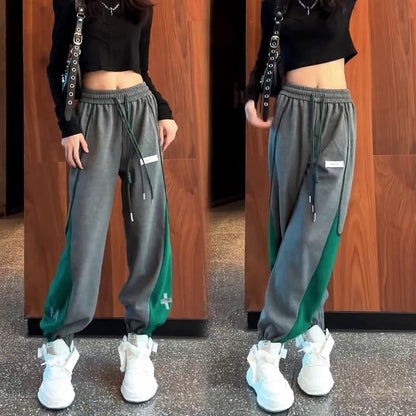 Black plush sanitary pants women's sweatpants