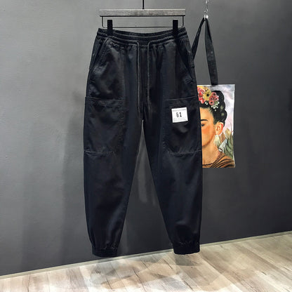 Men's cotton black pants