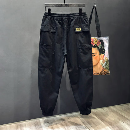 Men's cotton black pants