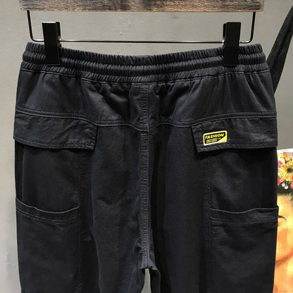 Men's cotton black pants