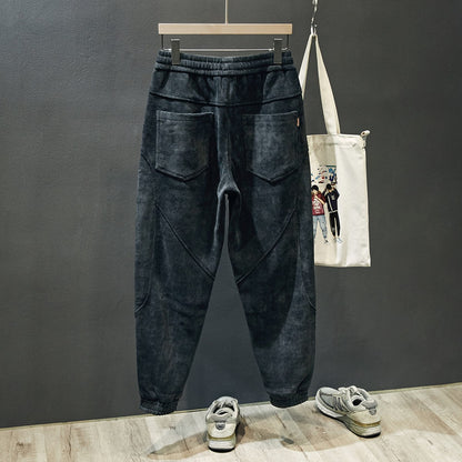 Corduroy casual pants, men's thick sports pants