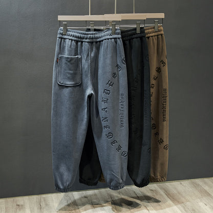 Jogger fleece pants  letter printed sweatpants