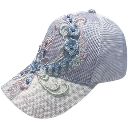 Face hat flower embroidery women's baseball cap