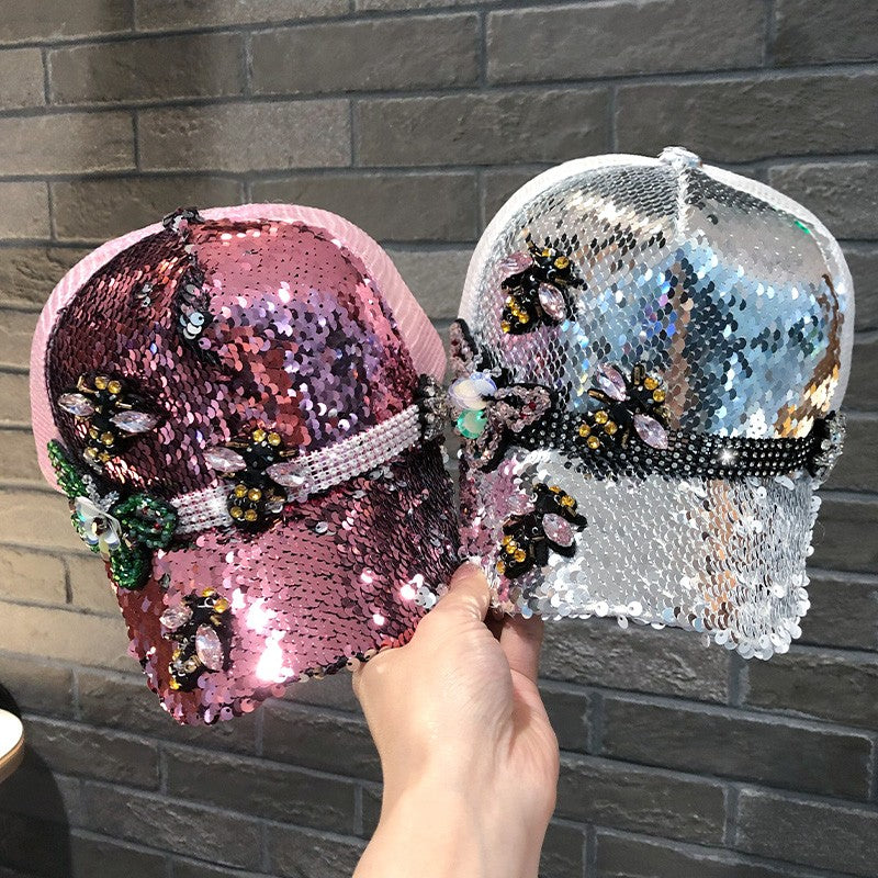 Female Fashion Sequined Peaked Hat Baseball Cap