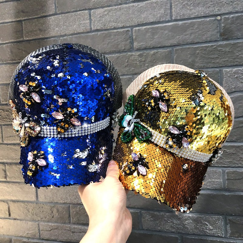 Female Fashion Sequined Peaked Hat Baseball Cap