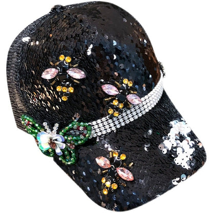 Female Fashion Sequined Peaked Hat Baseball Cap