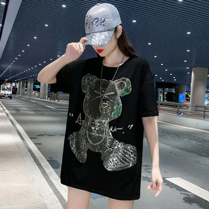 Stylish printed T-shirt Casual short sleeve tee