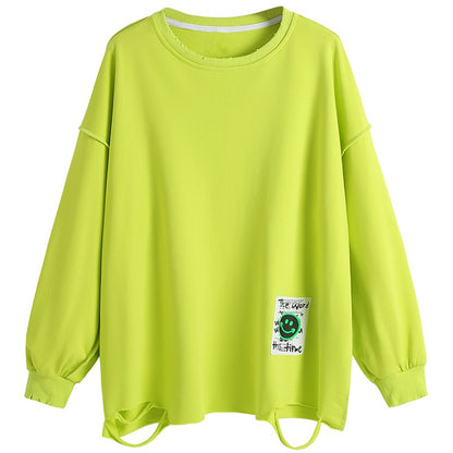 Bright green bottoming long-sleeved sweater