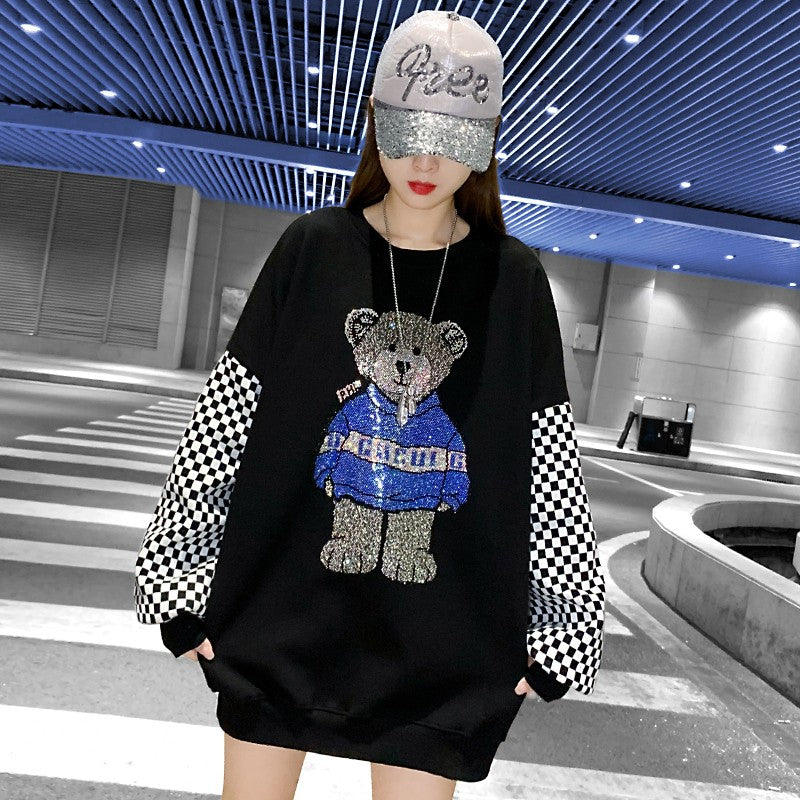 Oversize hoodie teddy bears sweatshirt