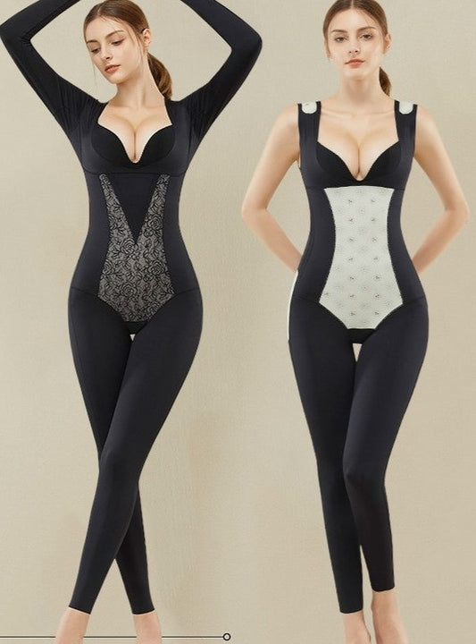 Long-sleeved shapewear one-piece corset bodyshaper