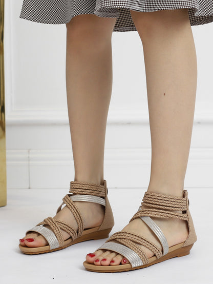 Cross strap sandals for women's summer shoes