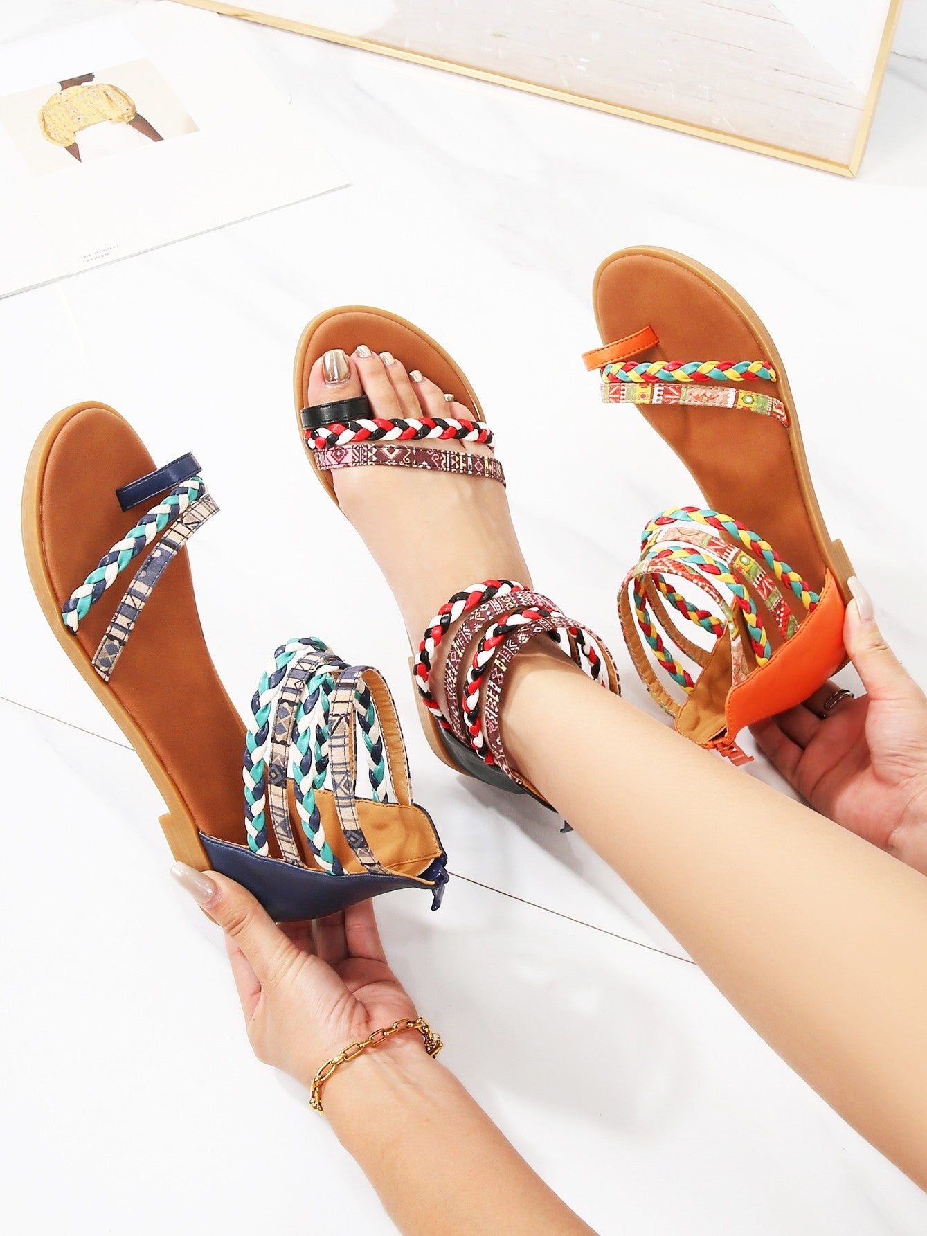 Ethnic thong sandals women's shoes