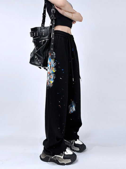 Cover-up colore splash elastic drawstring sweatpants