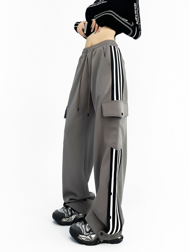 Two sid pocket sweatpants striped pants