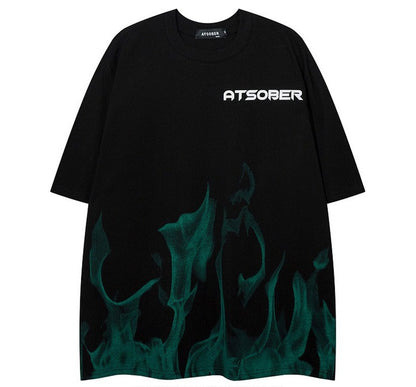 Green flame unisex short-sleeved T-shirt