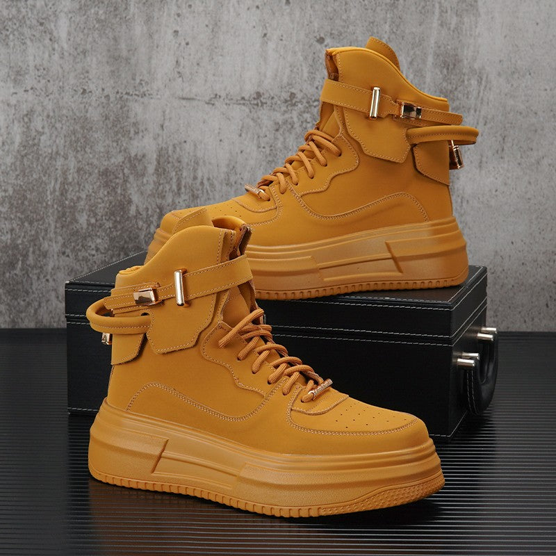 Weiße High-Top-Schuhe Herren Mid-Top-Stiefel