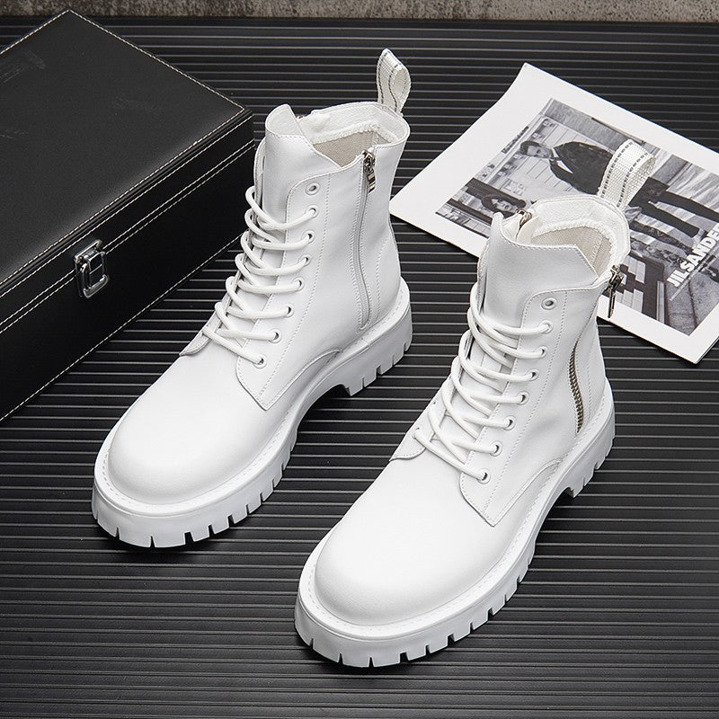 White Martin boots for men