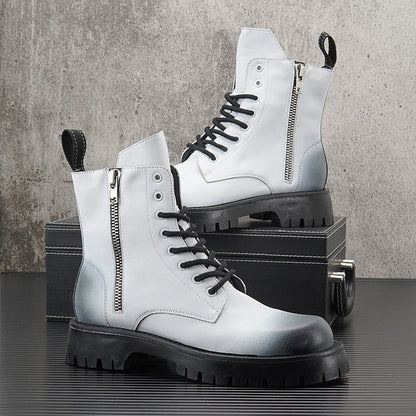 White Martin boots for men