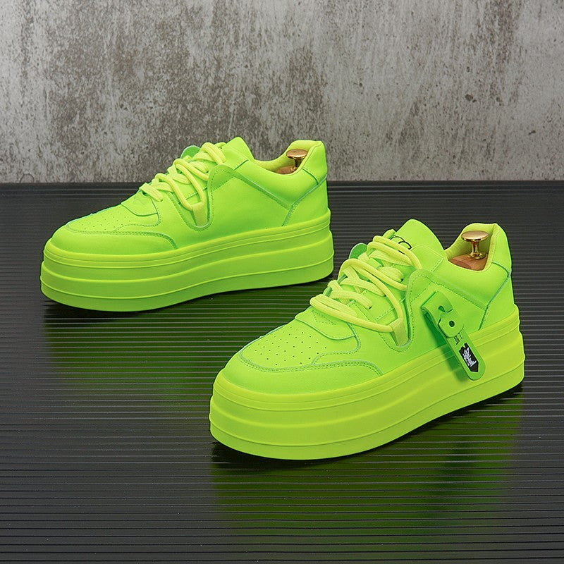 Night club trendy shoes fluorescent green sneakers