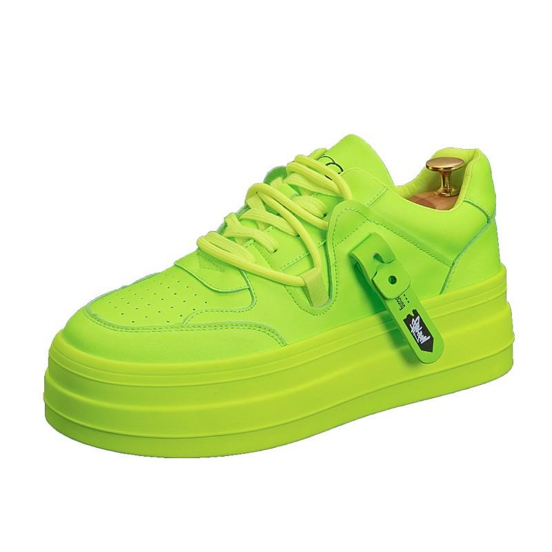 Night club trendy shoes fluorescent green sneakers