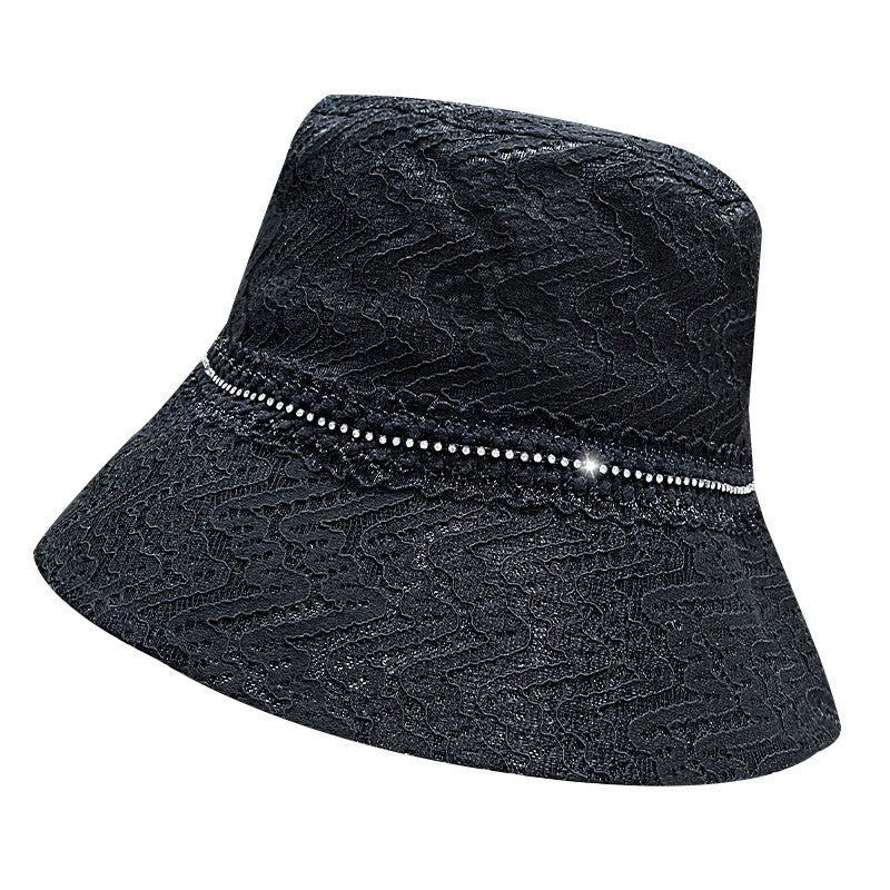 Lace Fisherman Hat Women Rhinestone