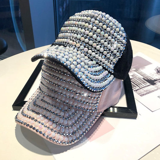 Versatile pearl diamond baseball cap