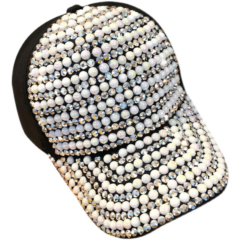 Versatile pearl diamond baseball cap